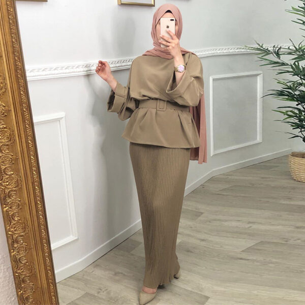 Ramadan Eid Mubarak Abaya Dubai Turkey Hijab Dress Muslim Se - Image 5