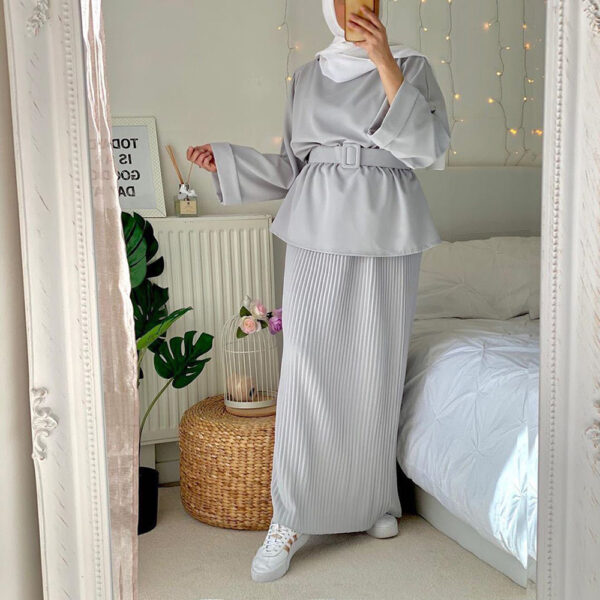 Ramadan Eid Mubarak Abaya Dubai Turkey Hijab Dress Muslim Se - Image 4