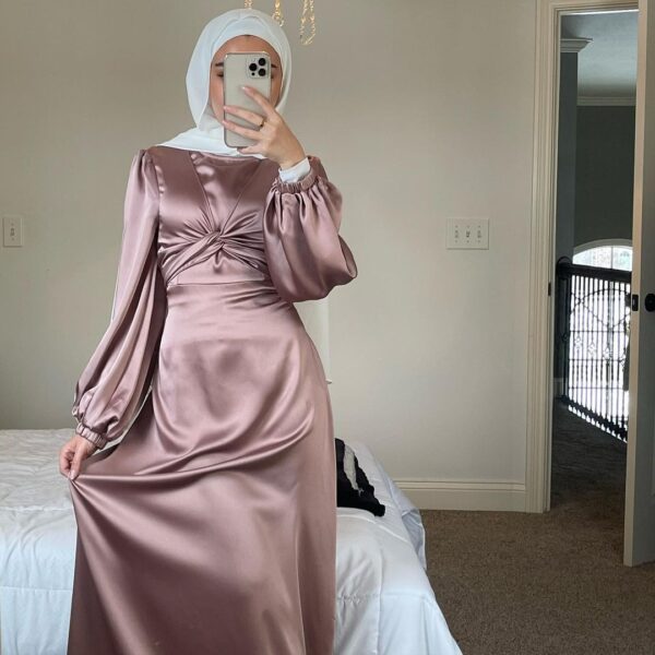 Ramadan Eid Mubarak Kaftan Dubai Abaya Turkey Muslim Women Hijab Satin Dress Islam Caftan Marocain Dresses Vestidos Robe Femme - Image 8