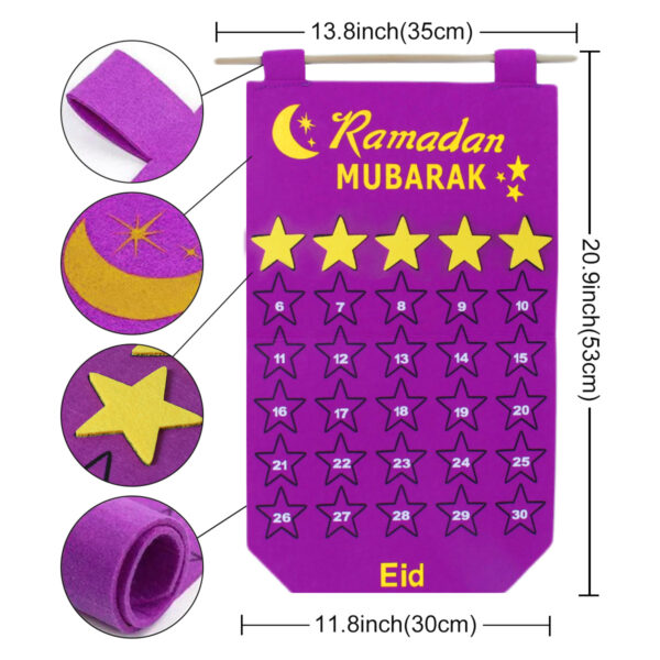 Ramadan Decoration Eid Calendar 30 Days Eid Tapestry For Children - Image 4