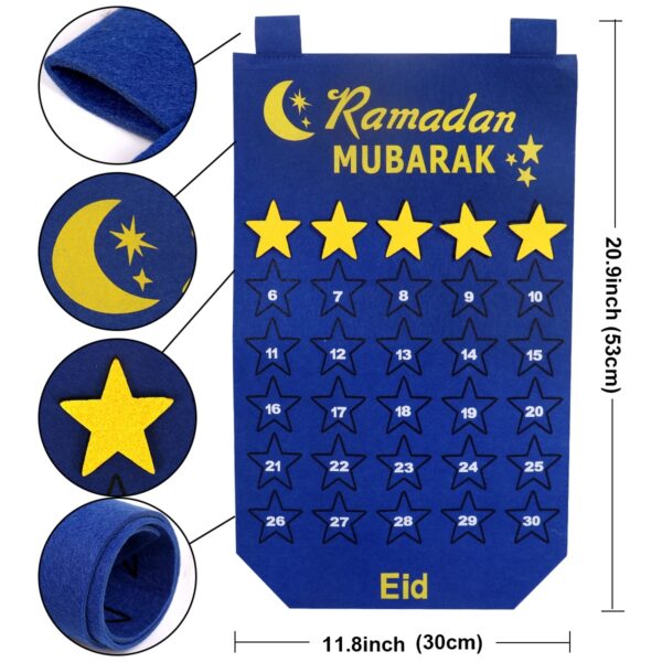 Ramadan Decoration Eid Calendar 30 Days Eid Tapestry For Children - Image 2