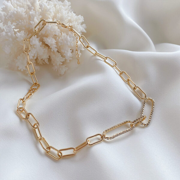 Cold Wind Zircon Metal Chain Necklace Fashion - Image 3