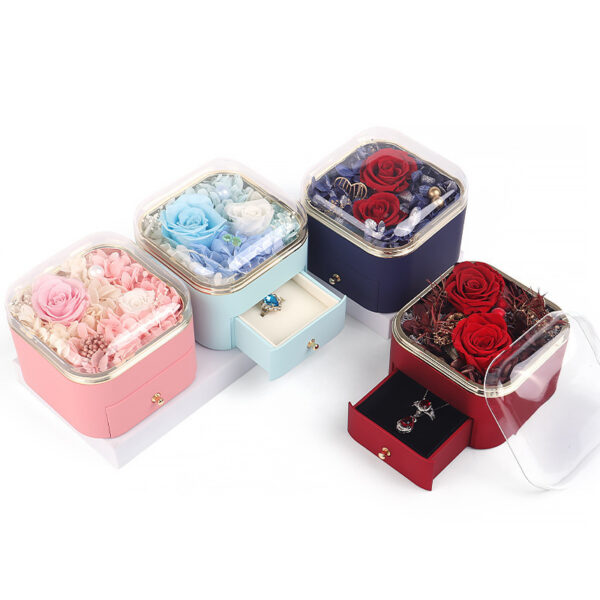 Valentines Day Rose Flower Drawer Jewelry Box Earrings Ring Necklace Storage Valentine's Day Gift Box Romantic Jewelry Packaging Box - Image 8